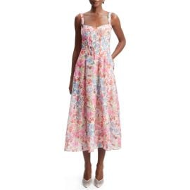 Bardot Lilah Floral Corset Midi Dress at Nordstrom