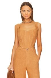 Bardot Linen Corset Bustier at Revolve