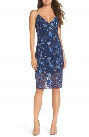 Bardot Sapphire Lace Pencil Dress at Nordstrom