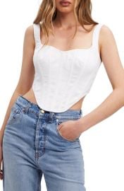 Bardot Satin Corset Top at Nordstrom