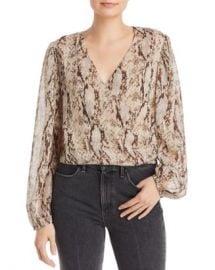 Bardot Snake-Print Faux Wrap Blouse - 100  Exclusive Women - Bloomingdale s at Bloomingdales