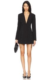 Bardot Verity Lace Up Blazer Dress In Black at Revolve