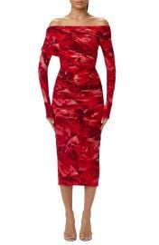 Bare Body Print Off the Shoulder Long Sleeve Midi Dress at Nordstrom