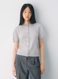 Bare Cashmere Shortsleeve Crew Cardigan at Aritzia