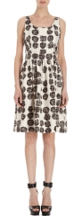 Barneys New York Abstract Dots Sleeveless Dress in white at Barneys