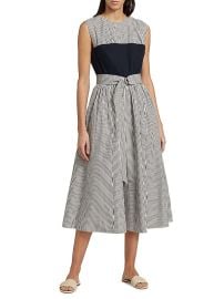 Barneys New York Cotton Striped Bustier Midi Dress at Saks Fifth Avenue