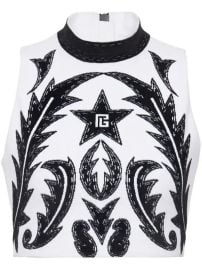 Baroque Crop Top in Black at Farfetch
