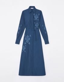 Baroque Embroidered Organic Cotton Poplin Shirtdress Lafayette 148 New York at Lafayette 148 New York