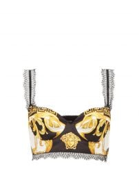 Baroque Print Cropped Bra Top by Versace at Matches