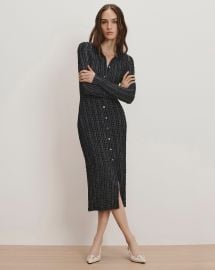 Barrett Plaid Midi Dress in NavyWhite Multi at Veronica Beard