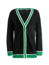 Barry Oversized V-neck Cardigan In Blackgarden Green Alice And Olivia at Alice + Olivia