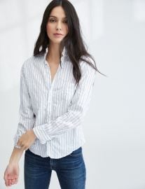 Barry Shirt in White Blue Multi Stripe at Frank & Eileen