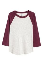 Baseball Shirt - Burgundy melange - Ladies  HampM US at H&M