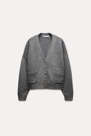 Basic 100 Wool Cardigan at Zara