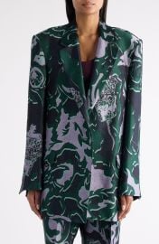 Bastis Abstract Floral Jacquard Single Breasted Crepe Blazer at Nordstrom