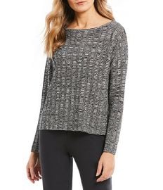 Bateau Neck Long Sleeve Knit Top at Dillards