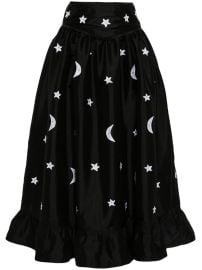 Batsheva moon-motif Flared Midi Skirt - at Farfetch