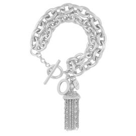 Battina Bracelet  Silver Tassel Bracelet at Angelina Alvarez