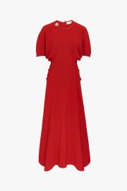 Batwing Front Pleat Midi Dress by Victoria Beckham at Victoria Beckham