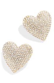 BaubleBar Pave Heart Stud Earrings in Gold  at Nordstrom