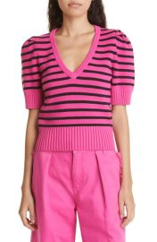 Baum und Pferdgarten Chambrie Stripe V-Neck Sweater at Nordstrom