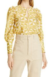 Baum und Pferdgarten Mitzy Floral Keyhole Blouse at Nordstrom