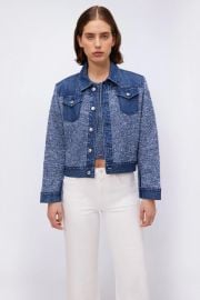 Baylin Denim Knit Jacket - Tide Midnight Blue SIMKHAI at Simkhai