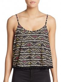 Bcbgeneration Pom Pom Printed Tank  at Saks Off 5th