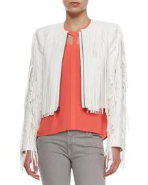 Bcbgmaxazria Farrell Short Jacket with Fringe at Neiman Marcus