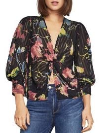 Bcbgmaxazria Floral-Print Twist-Front Blouse at Bloomingdales