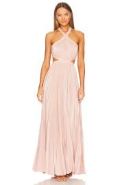 Bcbgmaxazria Metallic Evening Gown In Bare Pink at Revolve