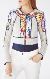 Bcbgmaxazria Motley Tropical Print-Blocked Tweed Jacket at Bcbg