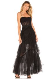 Bcbgmaxazria Oly Tiered Ruffle Tulle Evening Gown at Revolve