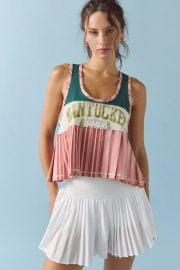 Bdg Ace Spliced Graphic Pleated Peplum Tank Top at Urban Outfitters