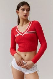 Bdg Addison V Neck Ribbed Knit Sweater at Urban Outfitters