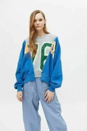 Bdg Blue Martina Spliced Sweatshirt at Urban Outfitters