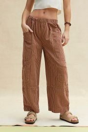 Bdg Charlie Gingham Low Rise Wide Leg Pant at Urban Outfitters