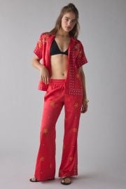 Bdg Nash Satin Mirror Sequin Flare Pull On Pant at Urban Outfitters