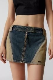 Bdg Suki Racer Moto Denim Micro Mini Skirt at Urban Outfitters