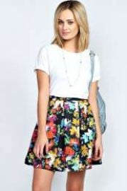 Bea Floral Skirt at Boohoo