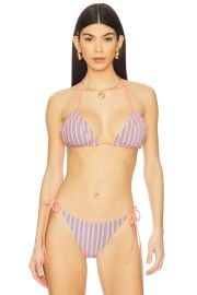 Beach Riot Julie Bikini Top In Petal Stripes at Revolve