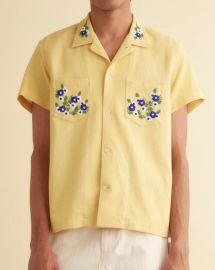 Beaded Chicory Short Sleeve Shirt BODE at Bode