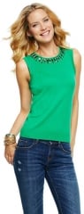 Beaded Crewneck Sleeveless Sweater at C Wonder