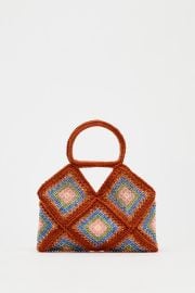 Beaded Crochet Mini Bucket Bag at Zara