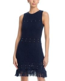 Beaded Fringe Knit Shell Dress at Bloomingdales