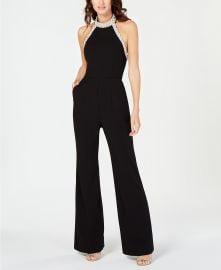 Beaded-Halter Jumpsuit at Macys