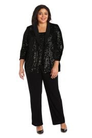 Beaded Jacket Set with Matching Pant - Plus RampM Richards at R&M Richards