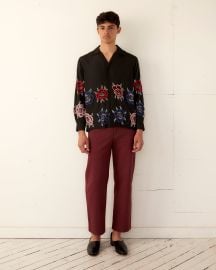 Beaded Poppy Long Sleeve Shirt BODE at Bode