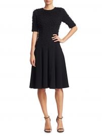 Beaded Sleeveless Crepe A-Line Dress at Saks Off 5th