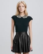 Beaded collar top by Alice and Olivia at Neiman Marcus